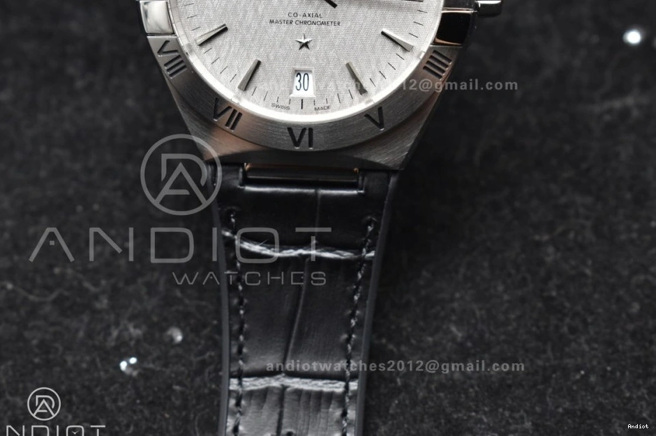 Gray Best Strap Constellation Edition 1:1 Gummy SS VSF Super A8900 on Black Clone Dial 0208